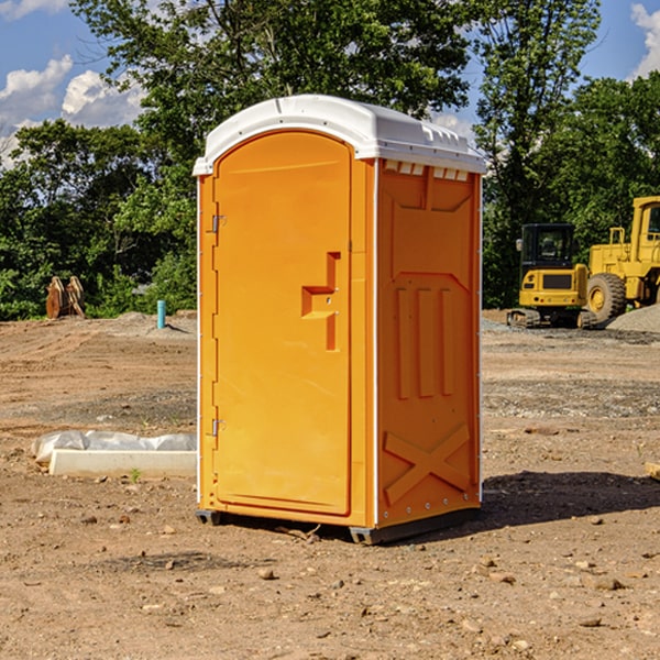 how often are the portable toilets cleaned and serviced during a rental period in Gaines